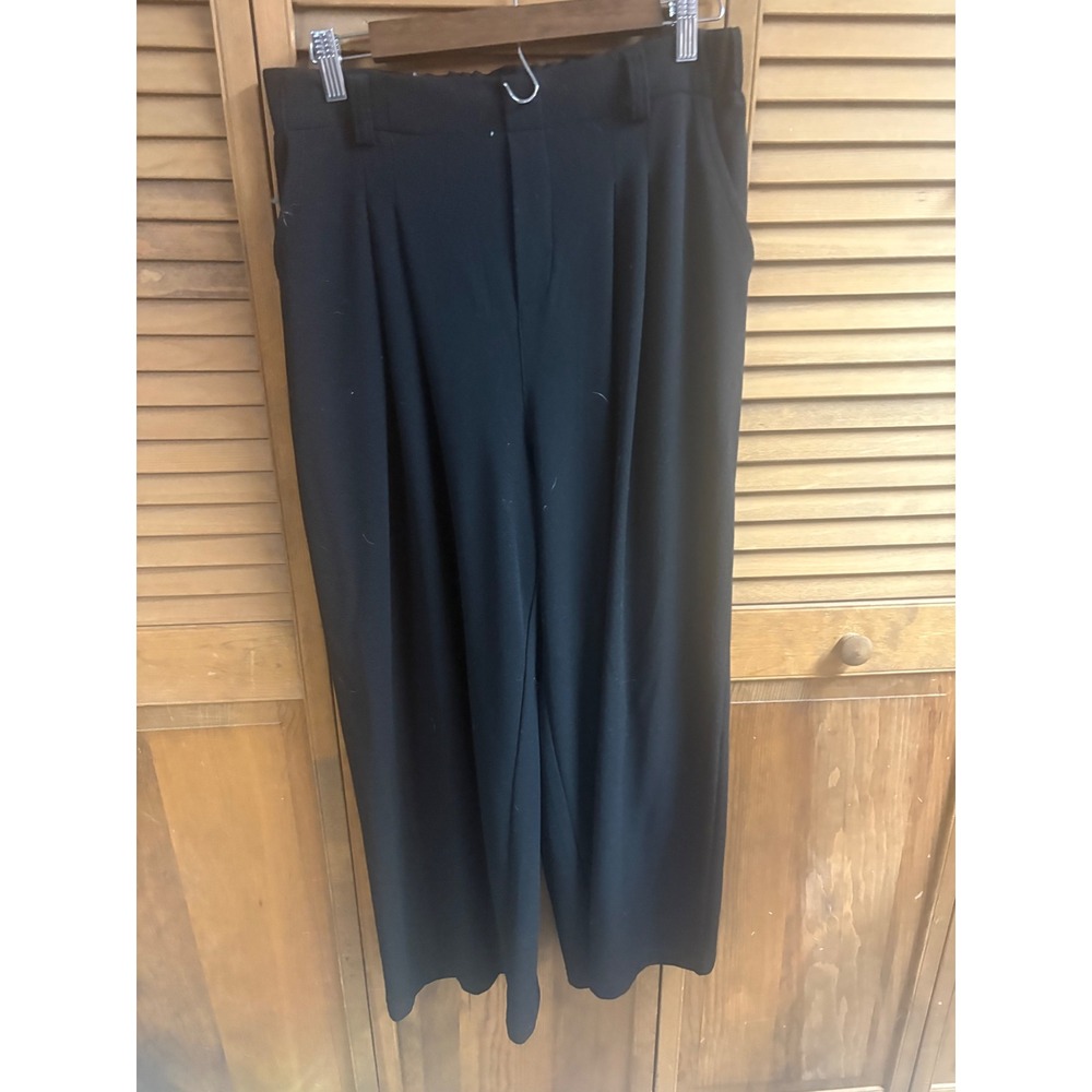 Halara Black Wide Leg Pleated Trousers‎ Petite Large Elastic Waist